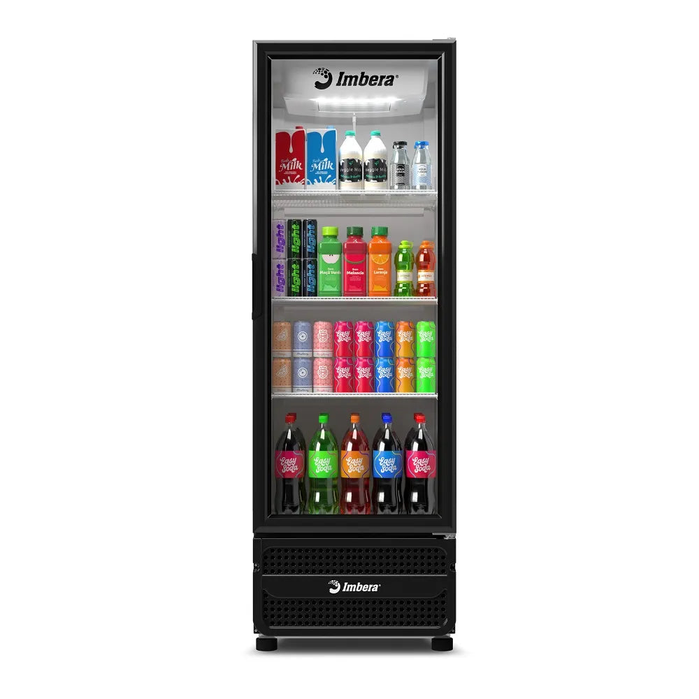 Expositor Vertical Imbera 453 Litros Inverter Porta de Vidro Padrão Preto VRS16 - Bivolt