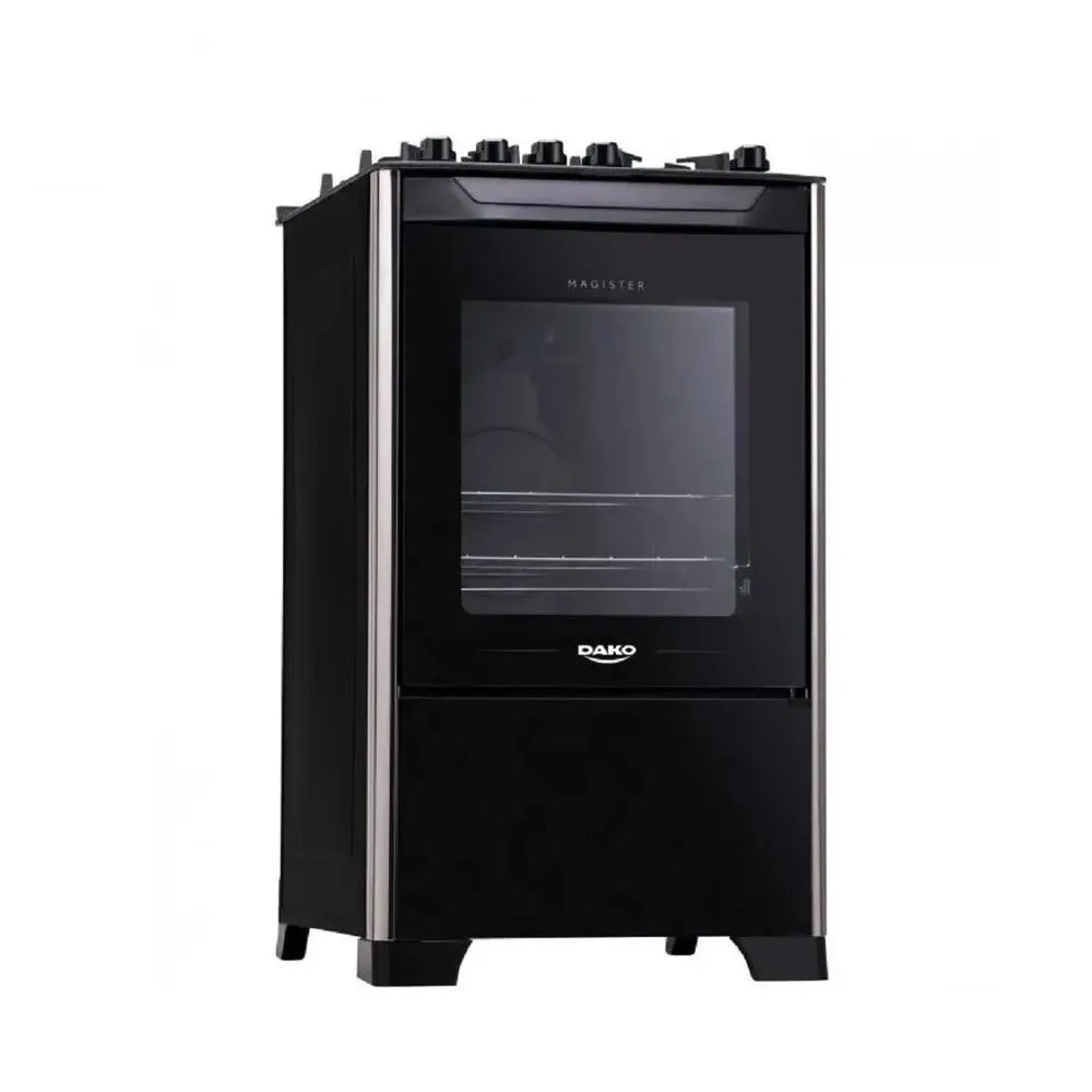 Fogão de Piso Dako 4 Bocas Magister com Mesa de Vidro Preto – Bivolt