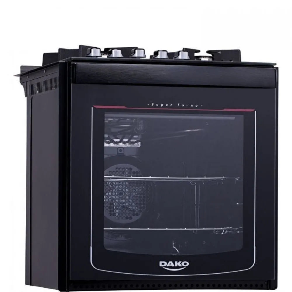 Fogão de Embutir Dako 4 Bocas Turbo Glass Preto - Bivolt