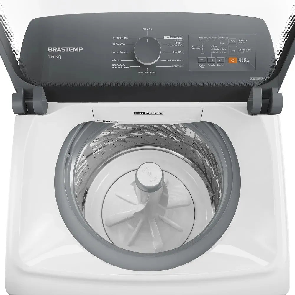 Lavadora de Roupas Brastemp 15Kg Smart Sensor Branca BWF15AB - 220 Volts