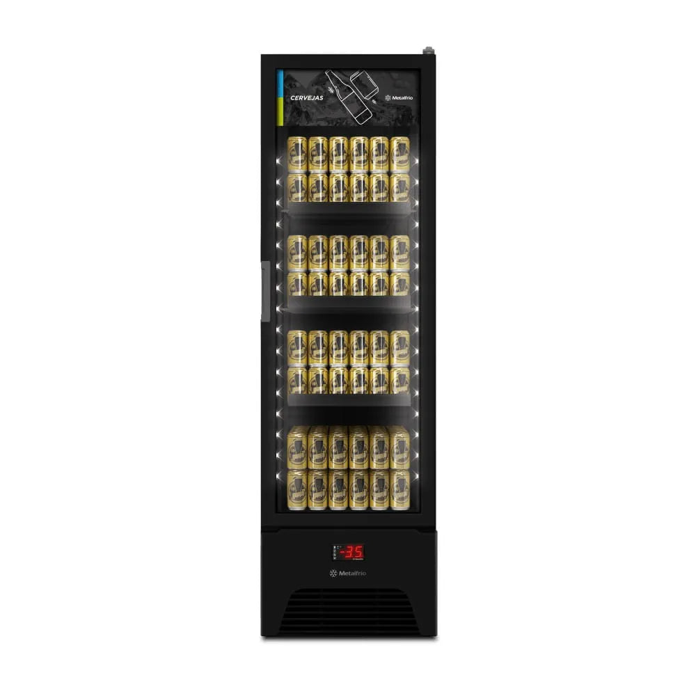 Cervejeira Metalfrio 293 Litros Slim Optima All Black VN28RH - 127 Volts