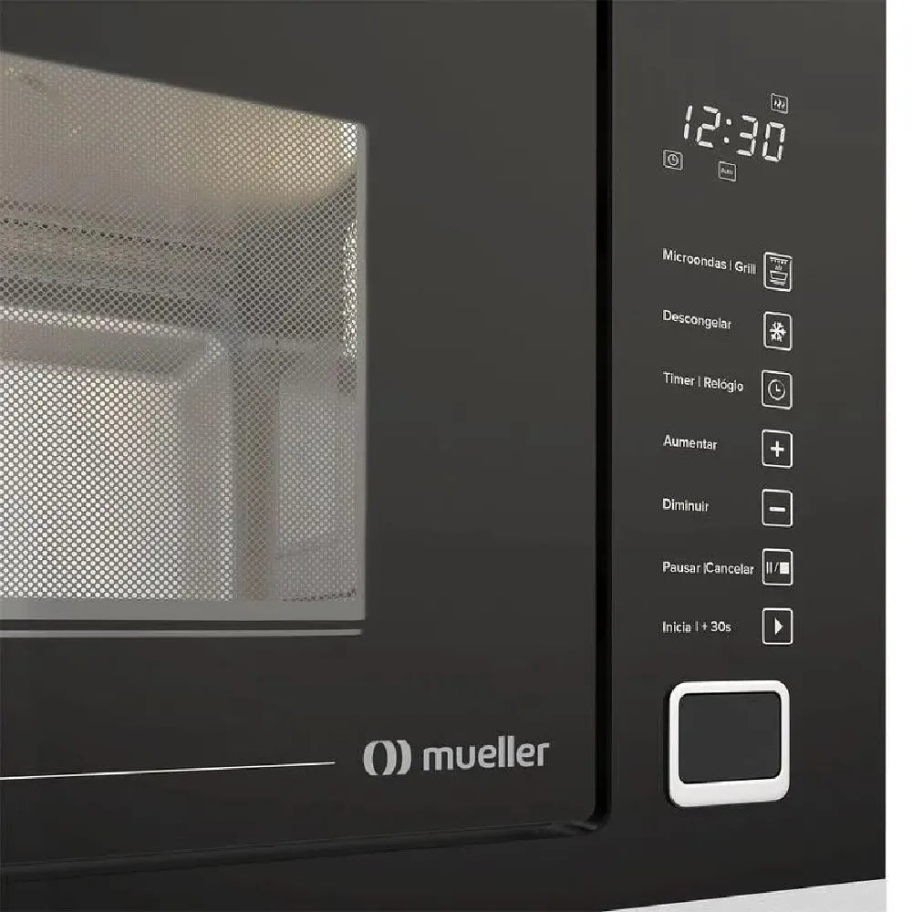Micro-ondas de Embutir Mueller 25 Litros Painel Touch Grill Display Digital Preto 220V MMO0225G1