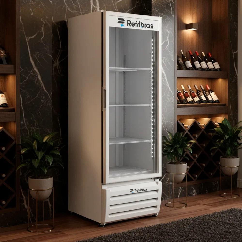 Freezer Vertical Refribras 500 Litros Porta de Vidro Branco Vega FV500B1 - 127 Volts