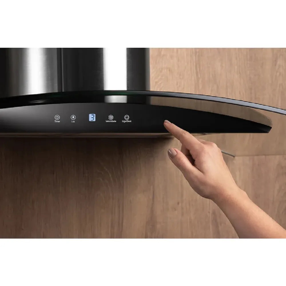 Coifa de parede Fischer Talent Touch 90 cm Vidro Digital - 220 Volts