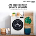 Lava e Seca LG 12Kg Smart com Inteligência Artificial AIDD Branca VC4 CV5012WC4 - 127 Volts