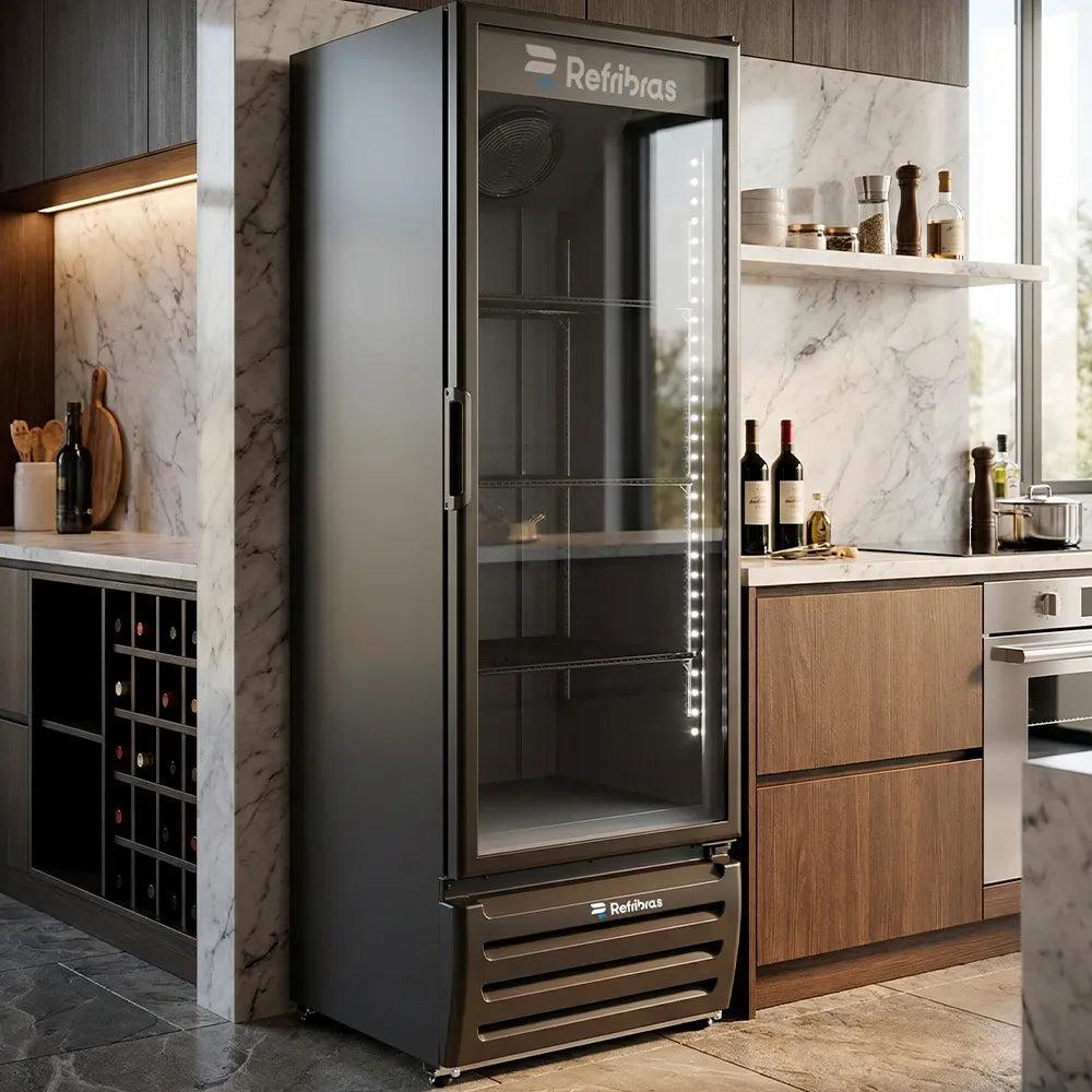 Cervejeira Refribras 500 Litros Porta de Vidro Preta Vega C500P1 - 127 Volts