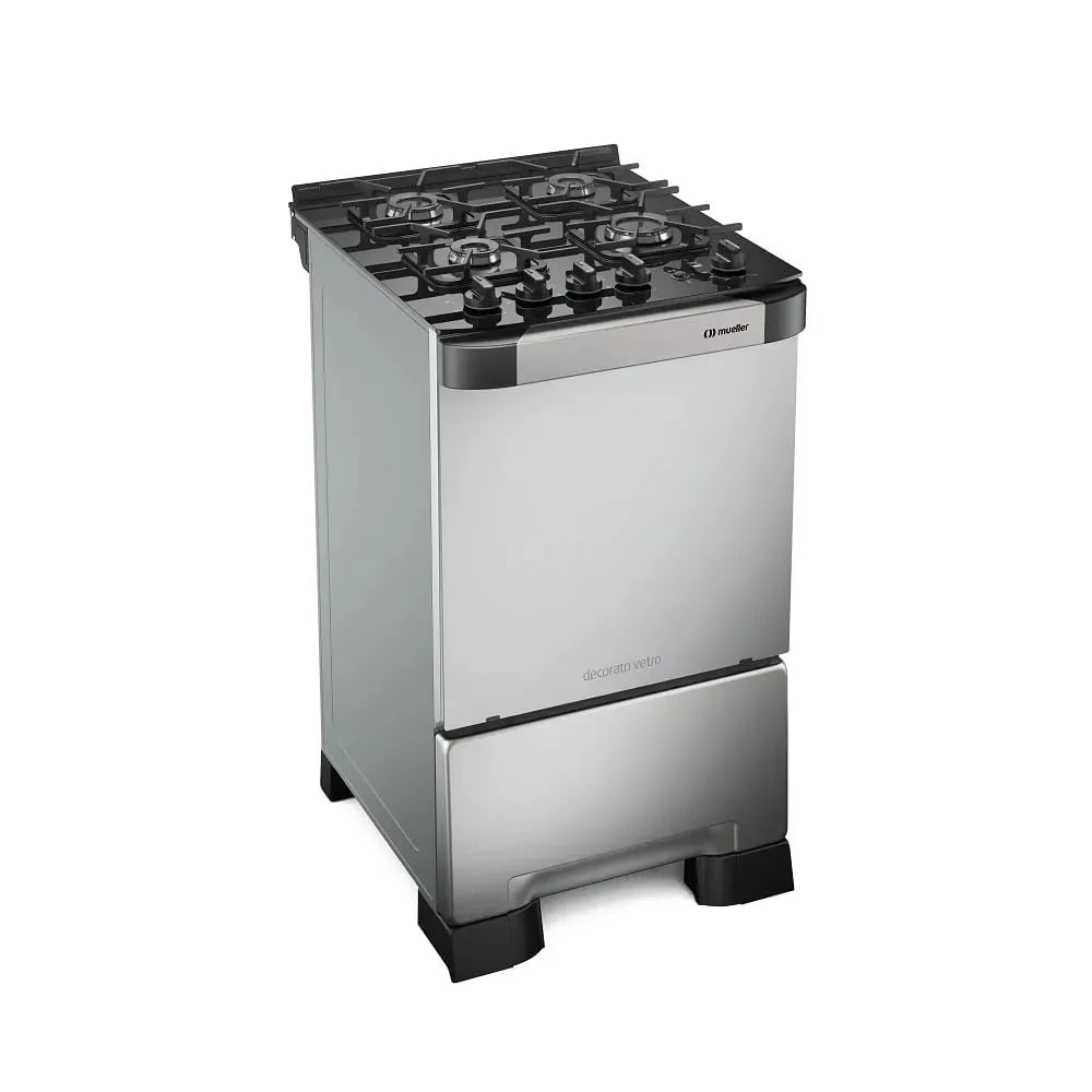 Fogão de Piso Mueller 4 Bocas Decorato Vetro Inox – Bivolt