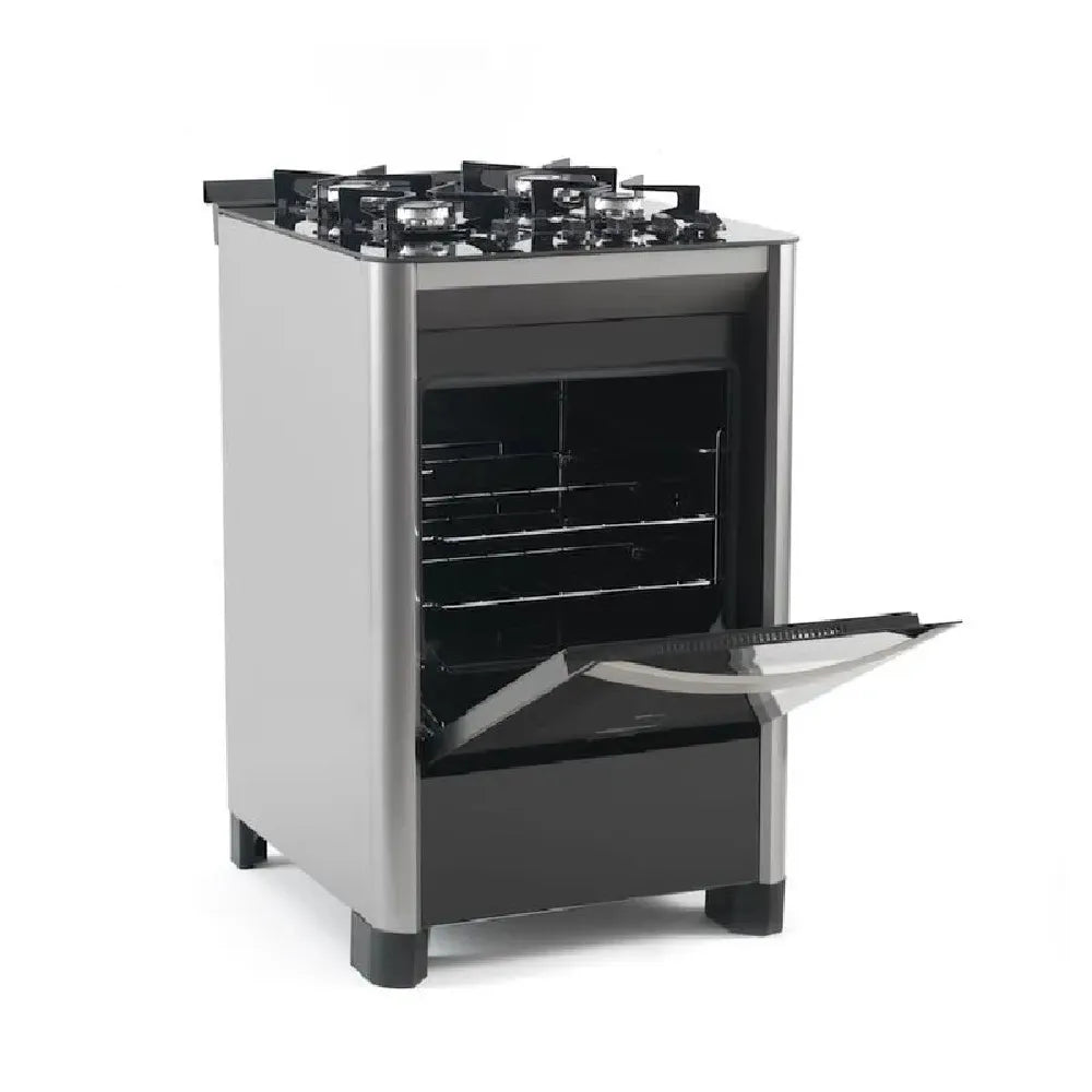 Fogão de Piso Fischer 4 Bocas Gran Cheff com Mesa de Vidro Silver - Bivolt