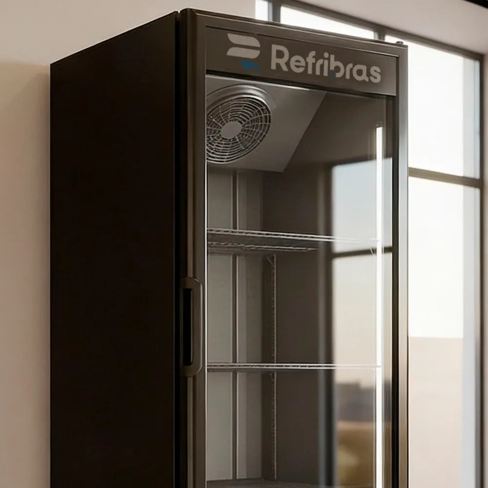 Cervejeira Refribras 400 Litros Porta de Vidro Preta Vega C400P1 - 127 Volts