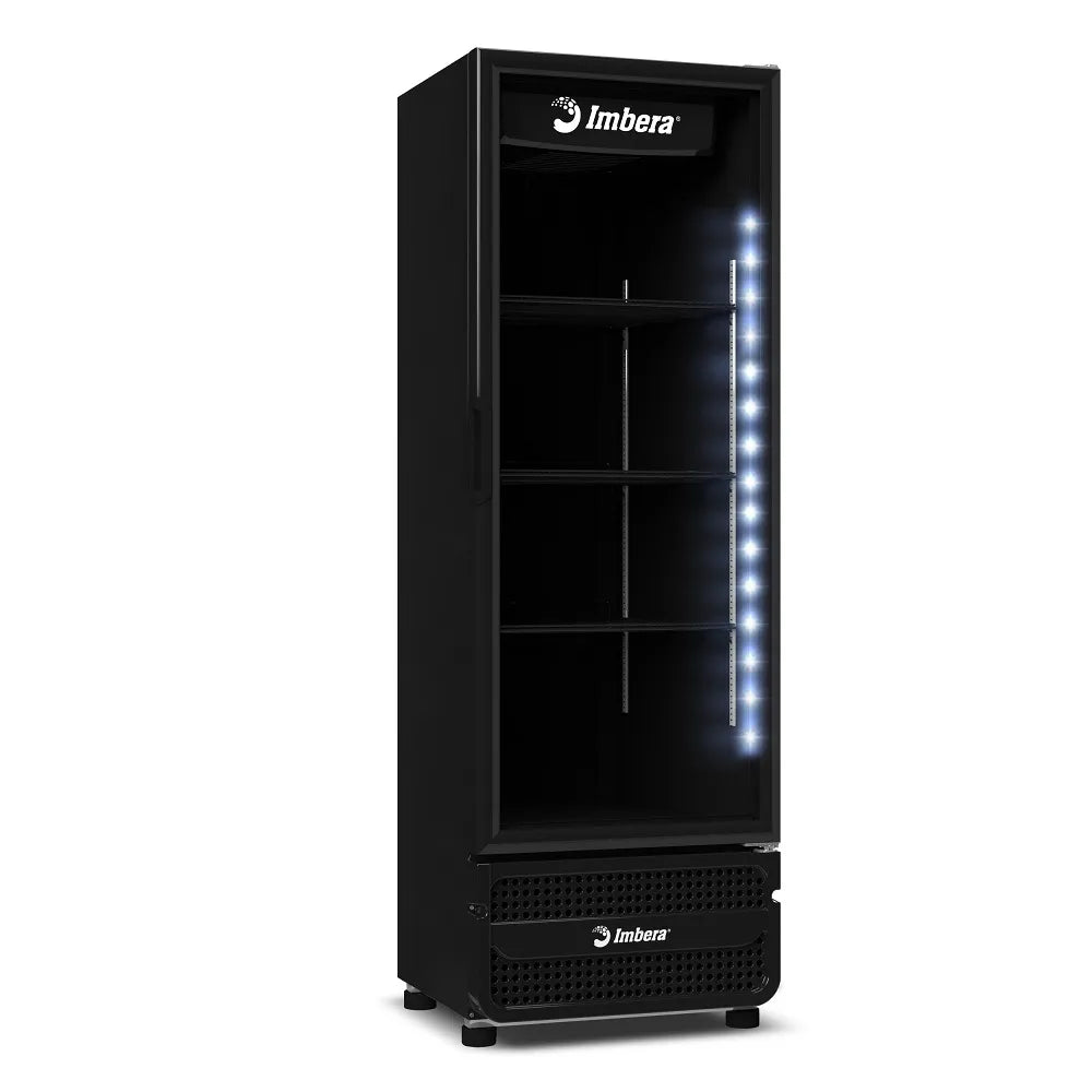 Expositor Vertical Imbera 453 Litros Inverter Porta de Vidro Full Black Preto VRS16 - Bivolt