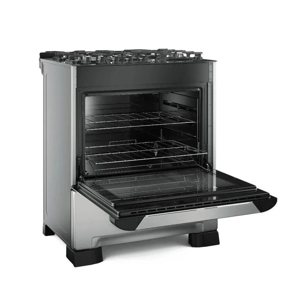 Fogão De Piso Mueller 5 Bocas Decorato Vetro Inox - Bivolt