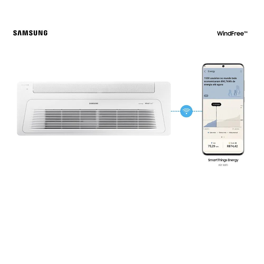 Ar Condicionado Cassete Samsung WindFree 17000 BTU/h Quente e Frio Monofásico AC018DN1DKG/AZ – 220 Volts
