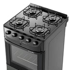 Fogão de Piso Mueller 4 bocas com mesa de vidro Fratello Vetro Preto – Bivolt