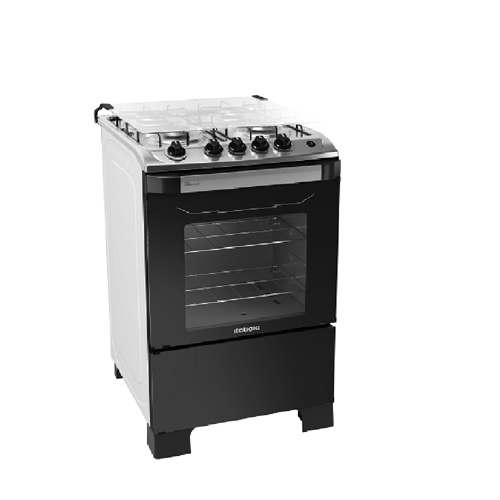 Fogão de Piso Itatiaia 4 Bocas New Dream Branco e Preto – Bivolt