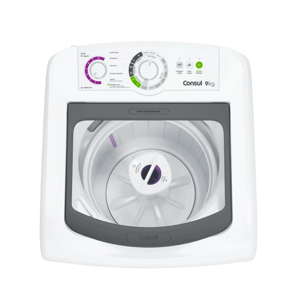 Lavadora de Roupas Consul 9Kg com Dosagem Econômica e Ciclo Edredom Branca CWB09BB – 220 Volts