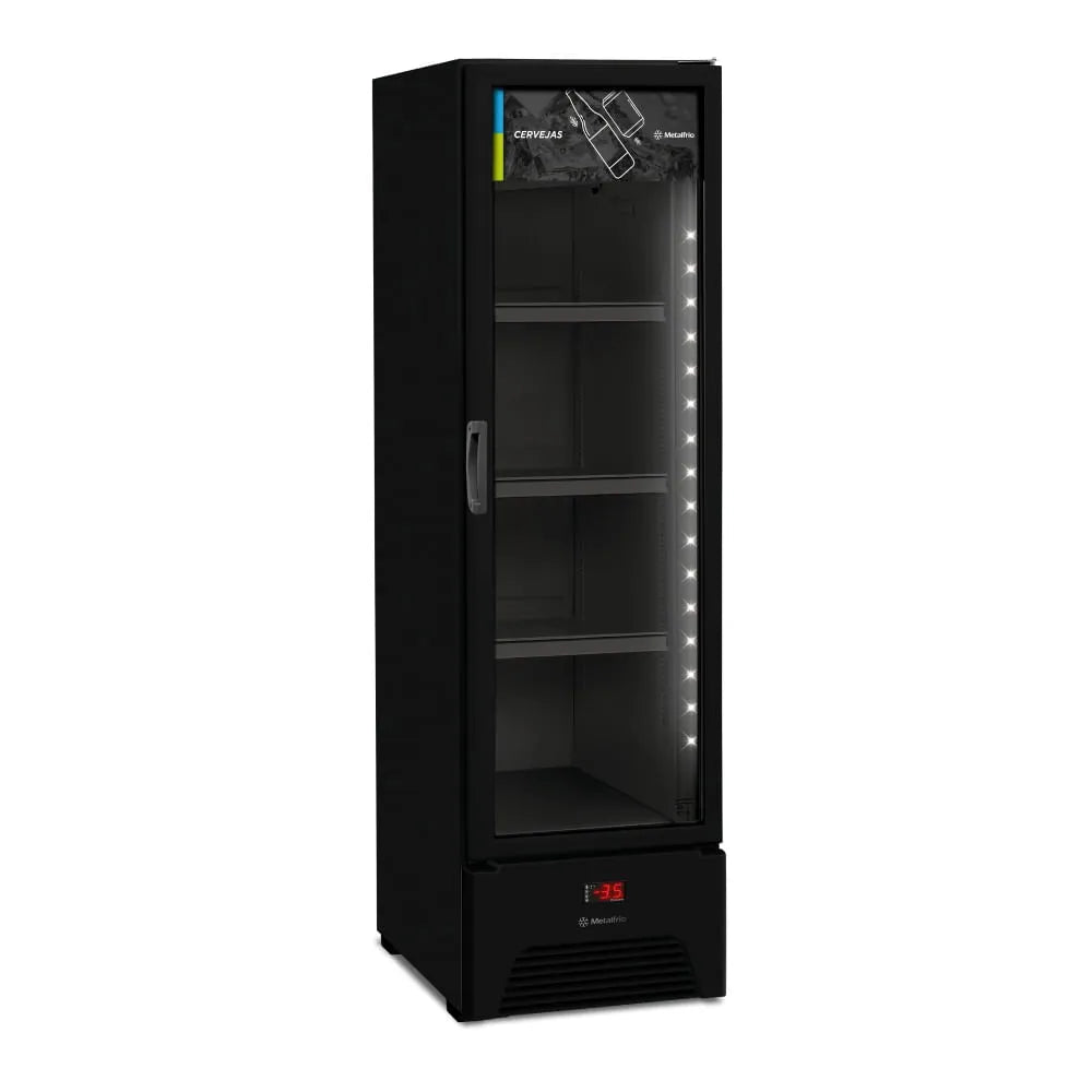 Cervejeira Metalfrio 293 Litros Slim Optima All Black VN28RH - 127 Volts