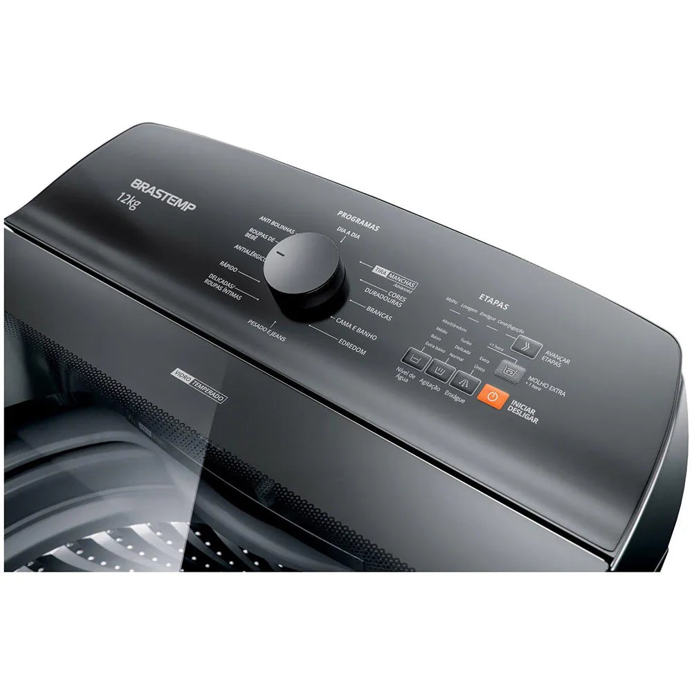 Lavadora de Roupas Brastemp 12Kg com Ciclo Tira Manchas Advanced e Ciclo Antibolinha Titânio BWK12A9 – 220 Volts