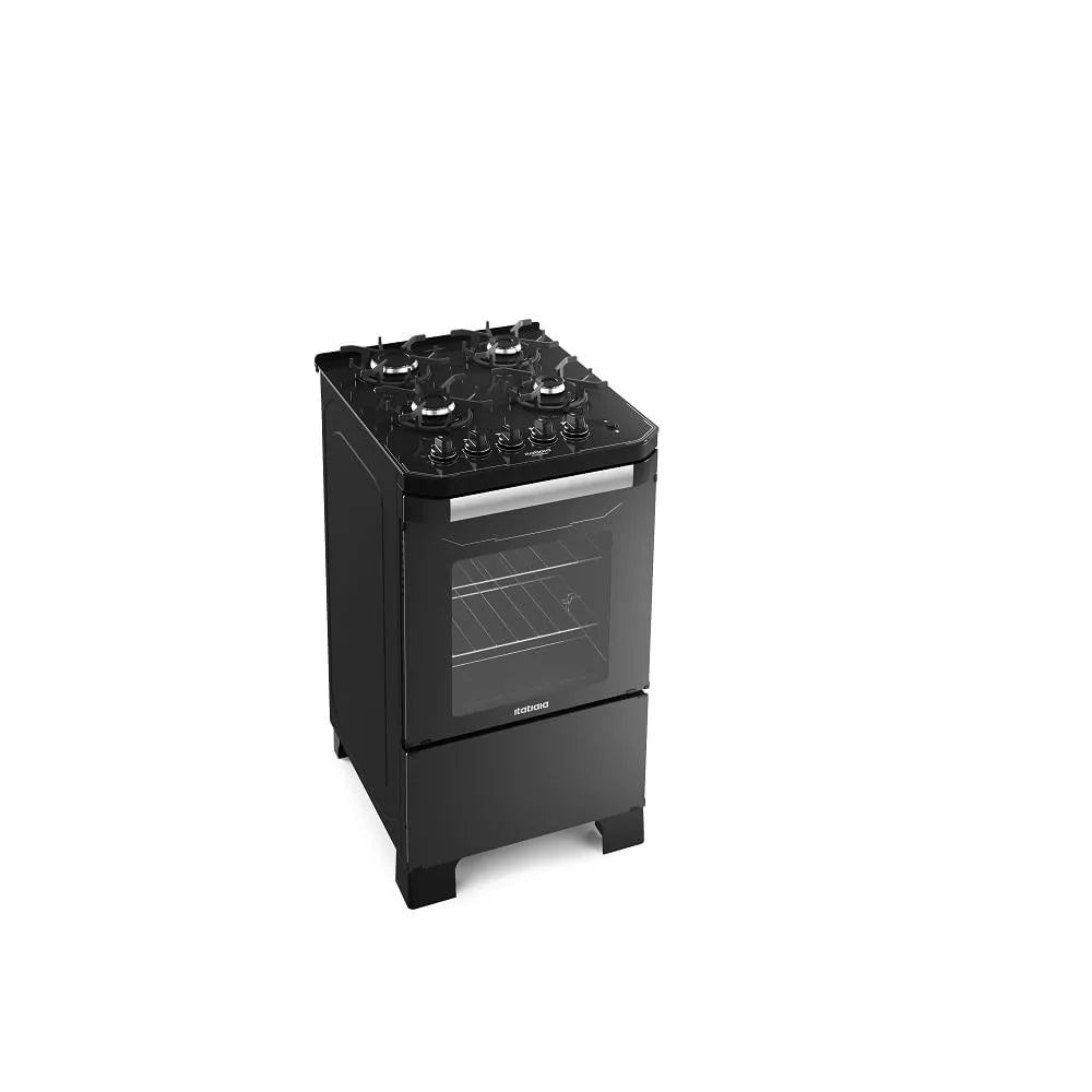 Fogão de Piso Itatiaia  4 Bocas Itamaster Preto – Bivolt