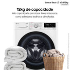 Lava e Seca LG 12Kg Smart com Inteligência Artificial AIDD Branca VC4 CV5012WC4A - 220 Volts