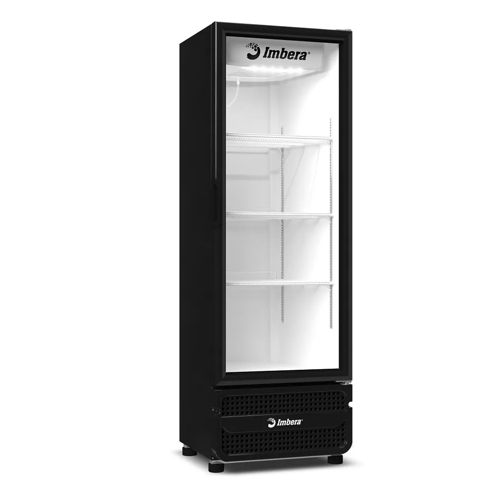 Expositor Vertical Imbera 453 Litros Inverter Porta de Vidro Padrão Preto VRS16 - Bivolt