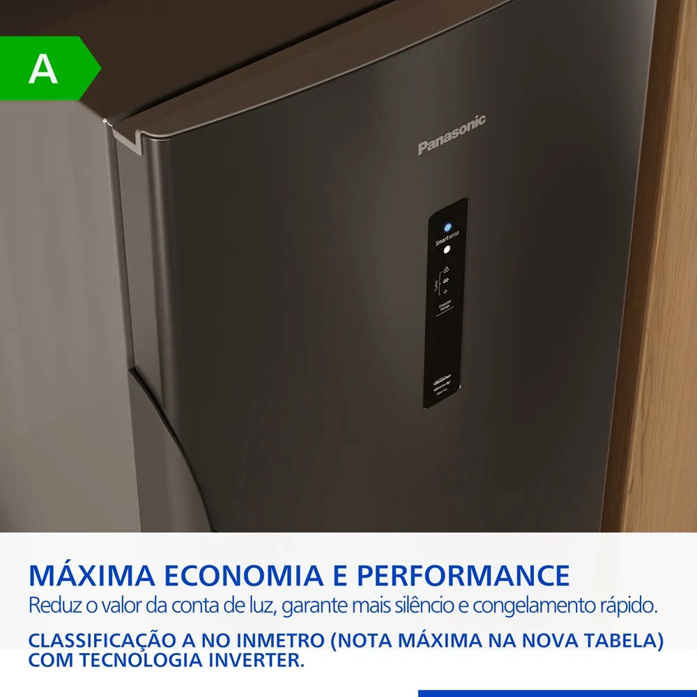 Refrigerador Panasonic Frost Free 407 Litros Inverter Titânio BB41 - 220 Volts