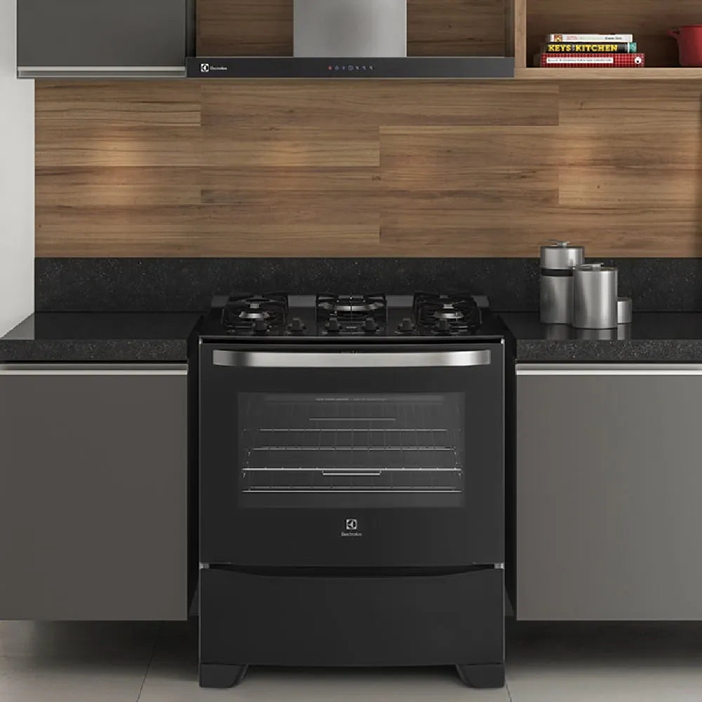 Fogão  de Piso Electrolux 5 Bocas Automático com Mesa de Vidro Tripla Chama (76GS) - Bivolt