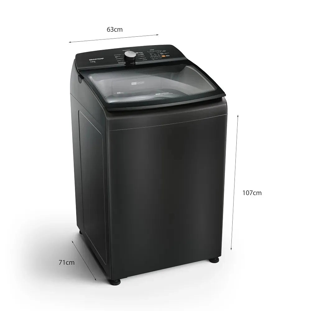 Lavadora de Roupas Brastemp 12Kg com Ciclo Tira Manchas Advanced e Ciclo Antibolinha Cinza Platinum BWK12B9 – 220 Volts