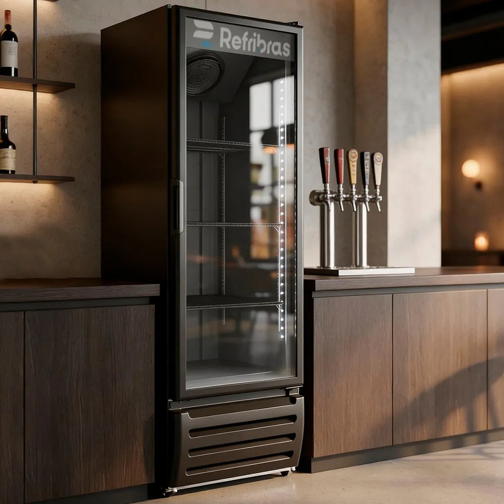 Cervejeira Refribras 500 Litros Porta de Vidro Preta Vega C500P1 - 127 Volts
