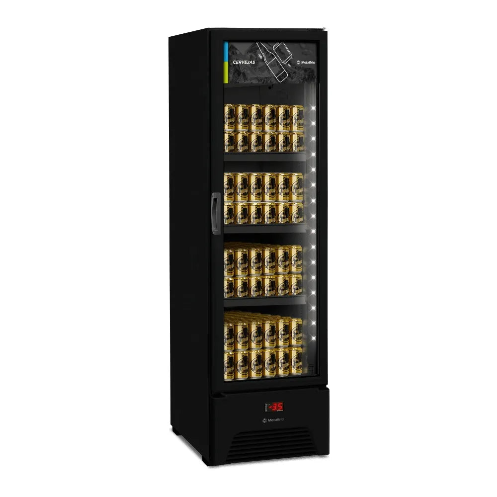 Cervejeira Metalfrio 293 Litros Slim Optima All Black VN28RH - 220 Volts