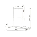 Coifa de Parede Franke 90 cm Inox Glass Classic - 220 Volts