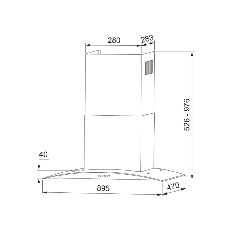 Coifa de Parede Franke 90 cm Inox Glass Classic - 220 Volts