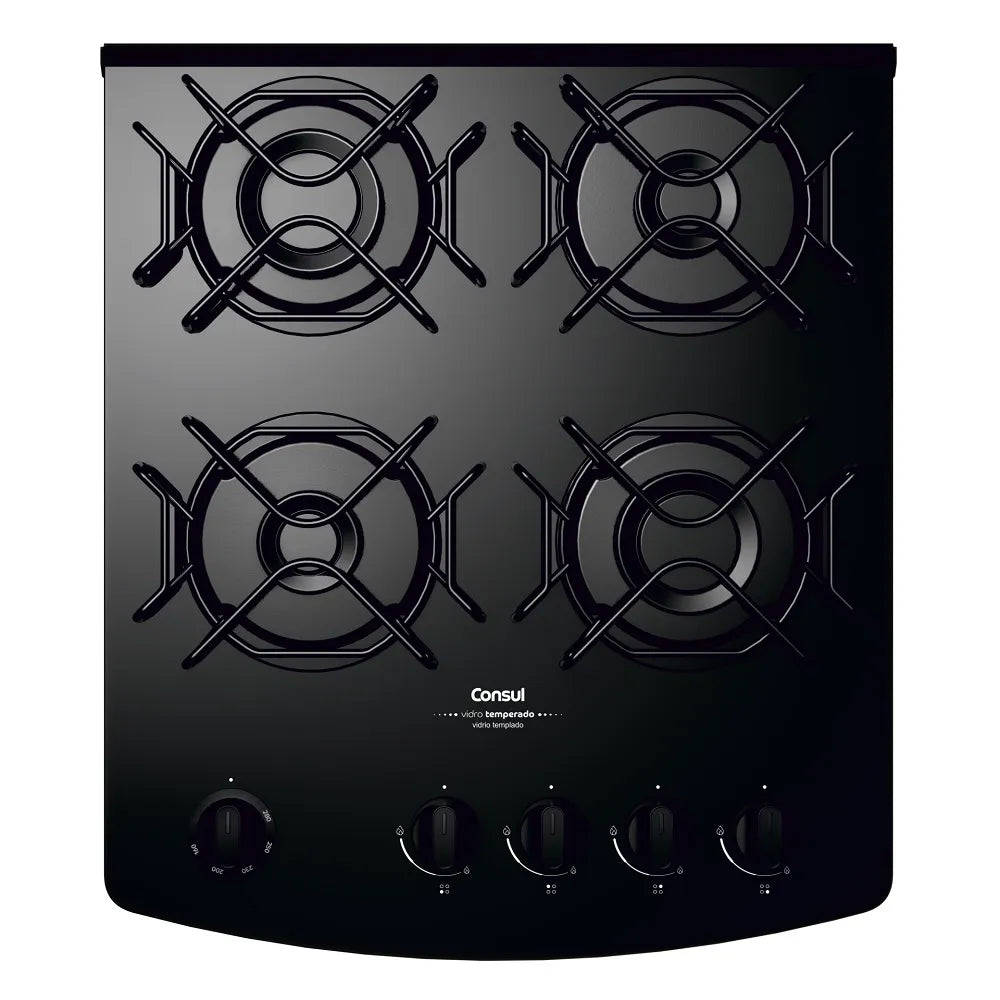 Fogão de Piso Consul 4 Bocas com Mesa de Vidro Preto CFO4VBE – Bivolt
