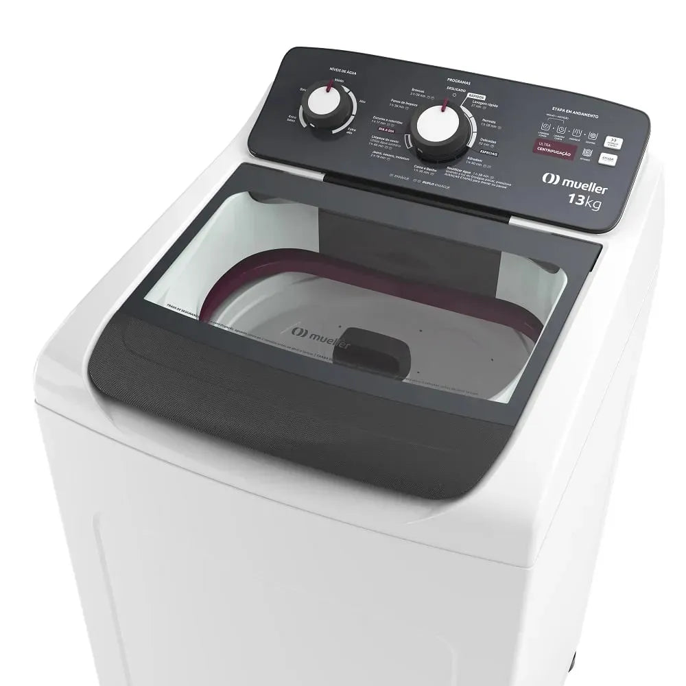 Lavadora de Roupas Automática Mueller 13Kg Ultracentrifugação e Ciclo Rápido Branca MLA13 – 220 Volts