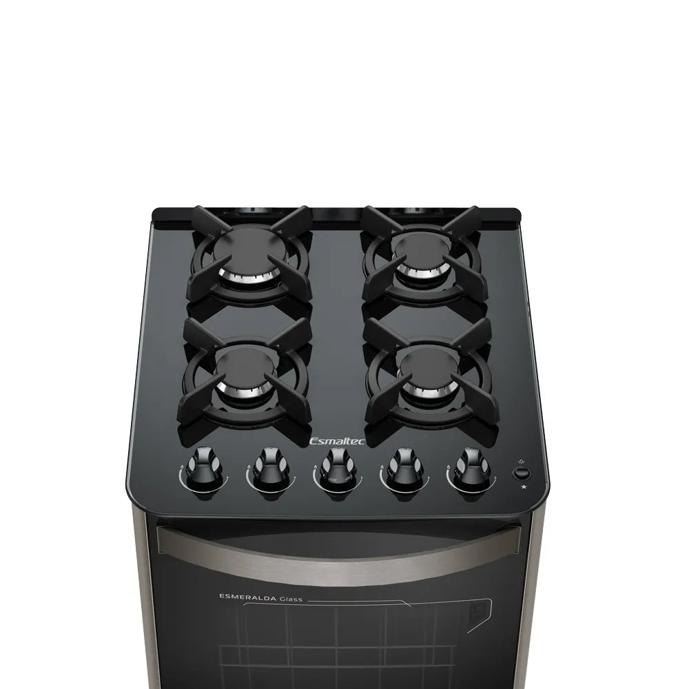 Fogão de Piso Esmaltec 4 Bocas Esmeralda Glass Inox – Bivolt