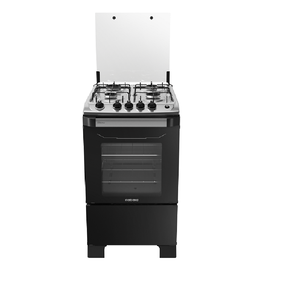 Fogão de Piso Itatiaia 4 Bocas New Dream Branco e Preto – Bivolt