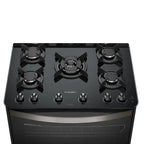 Fogão de Piso Esmaltec 5 Bocas Esmeralda Glass Preto – Bivolt