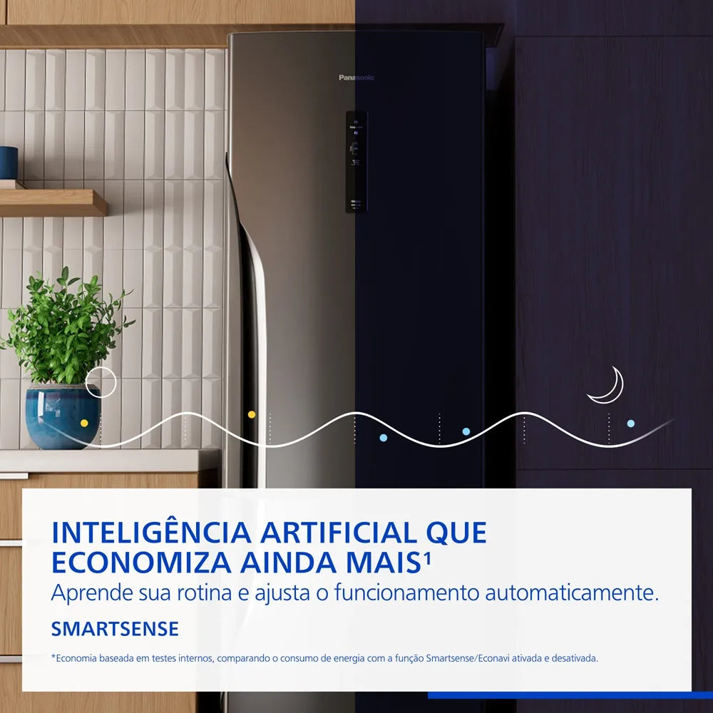Refrigerador Panasonic Frost Free 407 Litros Inverter Titânio BB41 - 220 Volts