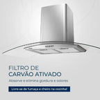 Coifa de Parede Mondial 250W Inox CF90-01 - 127 Volts
