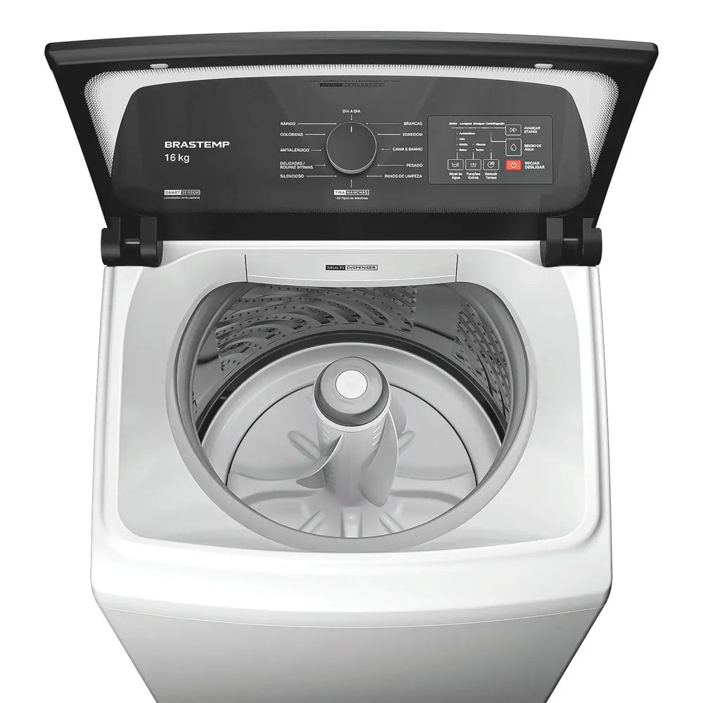 Lavadora de Roupas Brastemp 16Kg com Ciclo Tira Manchas Advanced e Smart Sensor Branca BWF16AB - 127 Volts