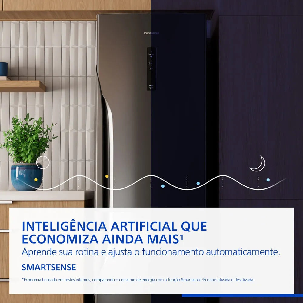 Refrigerador Panasonic Frost Free 407 Litros Inverter Titânio BB41 - 127 Volts