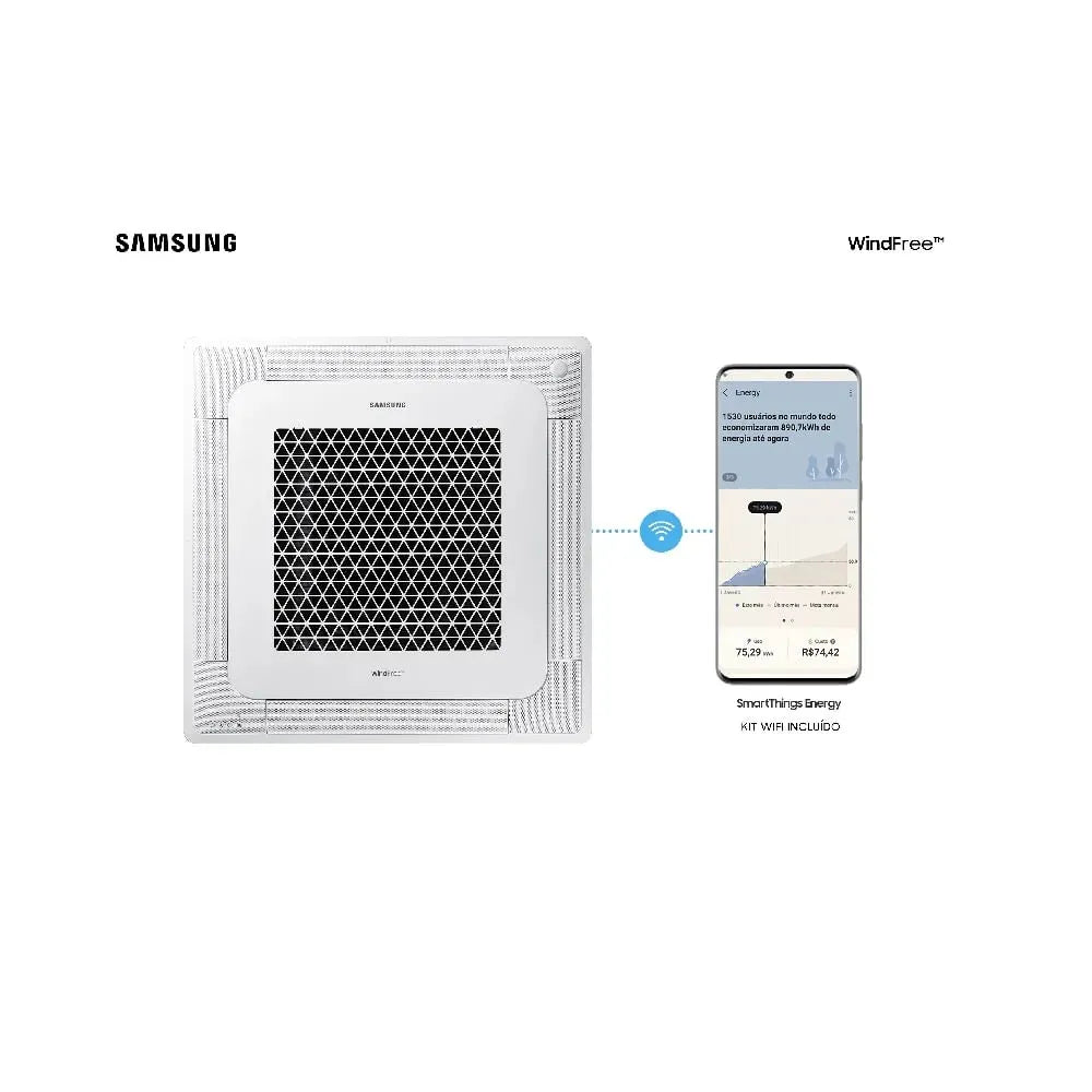 Ar Condicionado Split Cassete Inverter Samsung 54000 BTU/h Quente e Frio Monofásico AC060DN4DKG/AZ – 220 Volts