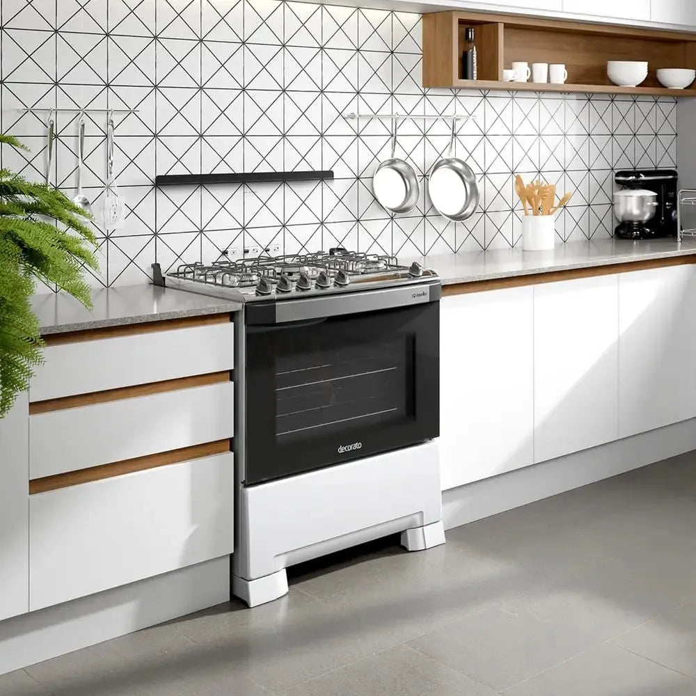 Fogão de Piso Mueller 5 Bocas Decorato com Tripla Chama Branco G3 - Bivolt