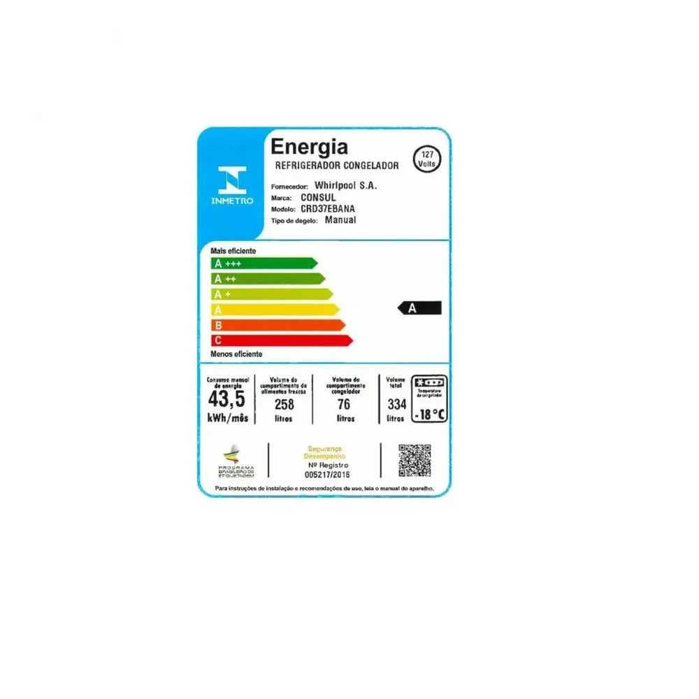 Refrigerador Consul Duplex 334 Litros Branco CRD37EBANA – 127 Volts