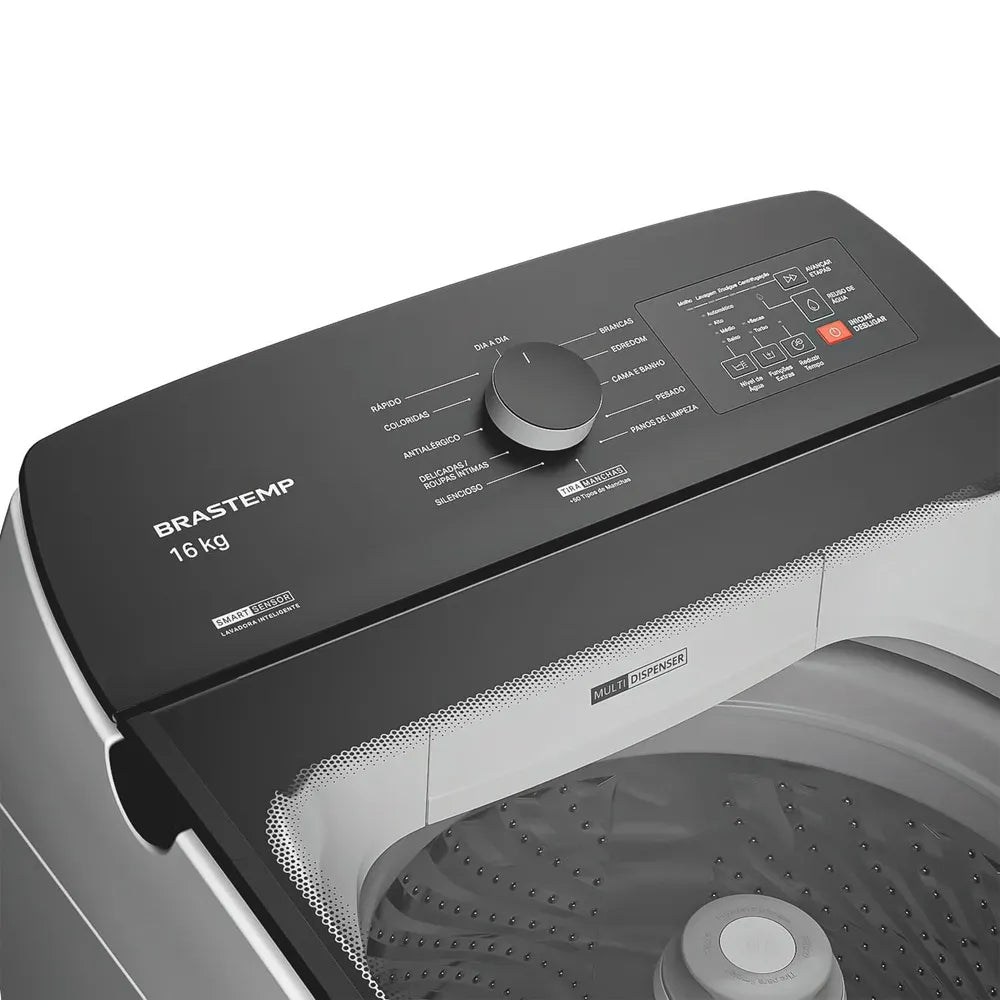 Lavadora de Roupas Brastemp 16Kg com Ciclo Tira Manchas Advanced e Smart Sensor Branca BWF16AB - 127 Volts