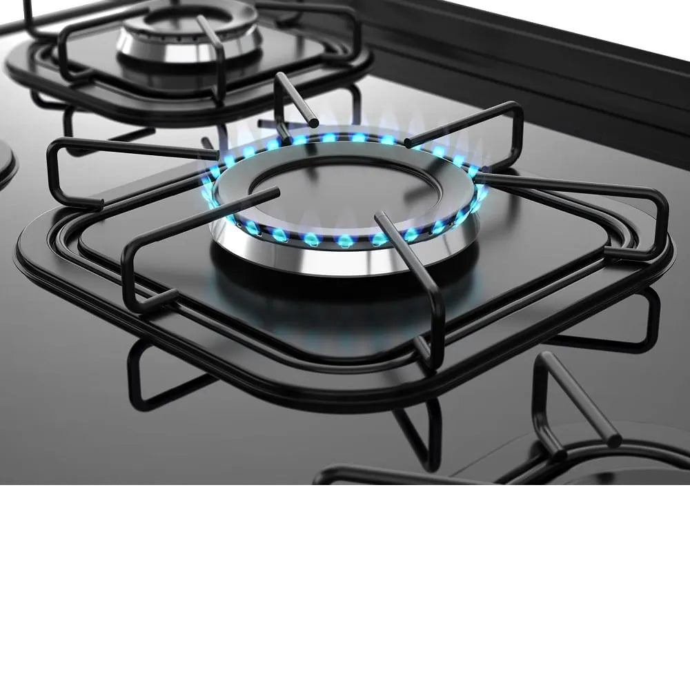Fogão de Piso Mueller 5 Bocas Fratello Vetro com Mesa de Vidro Preto - Bivolt