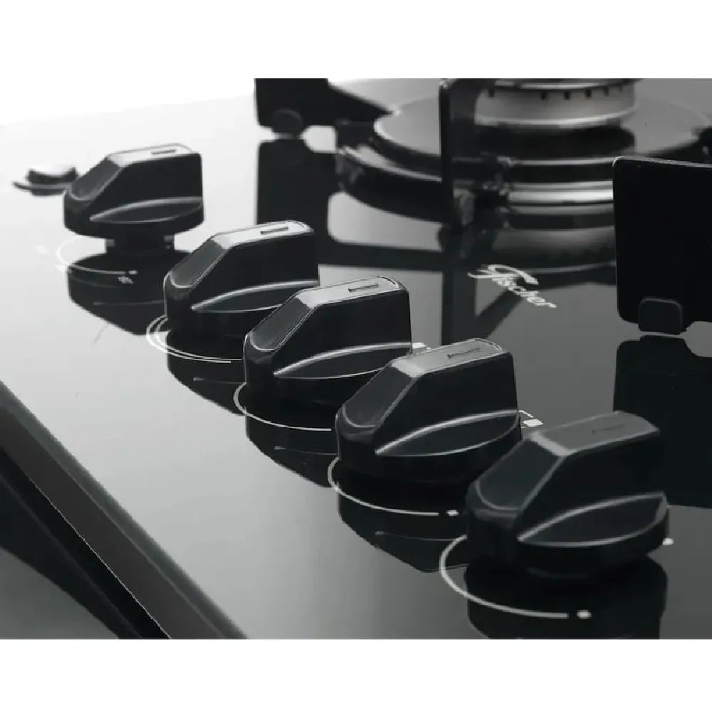 Fogão de Piso Fischer 4 Bocas Gran Cheff com Mesa de Vidro Silver - Bivolt