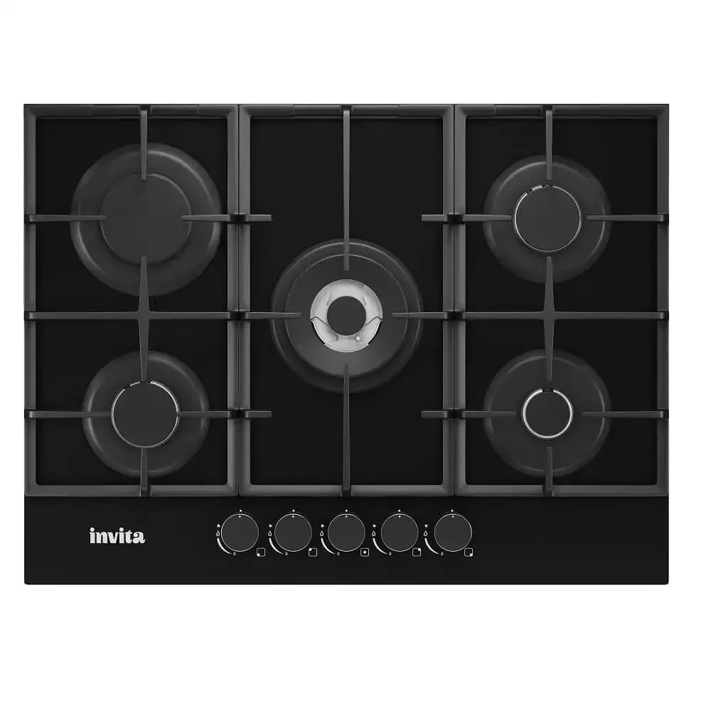 Cooktop a Gás Invita 5 Bocas 70cm Preto - Bivolt