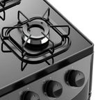 Fogão de Piso Mueller 4 bocas com mesa de vidro Fratello Vetro Preto – Bivolt