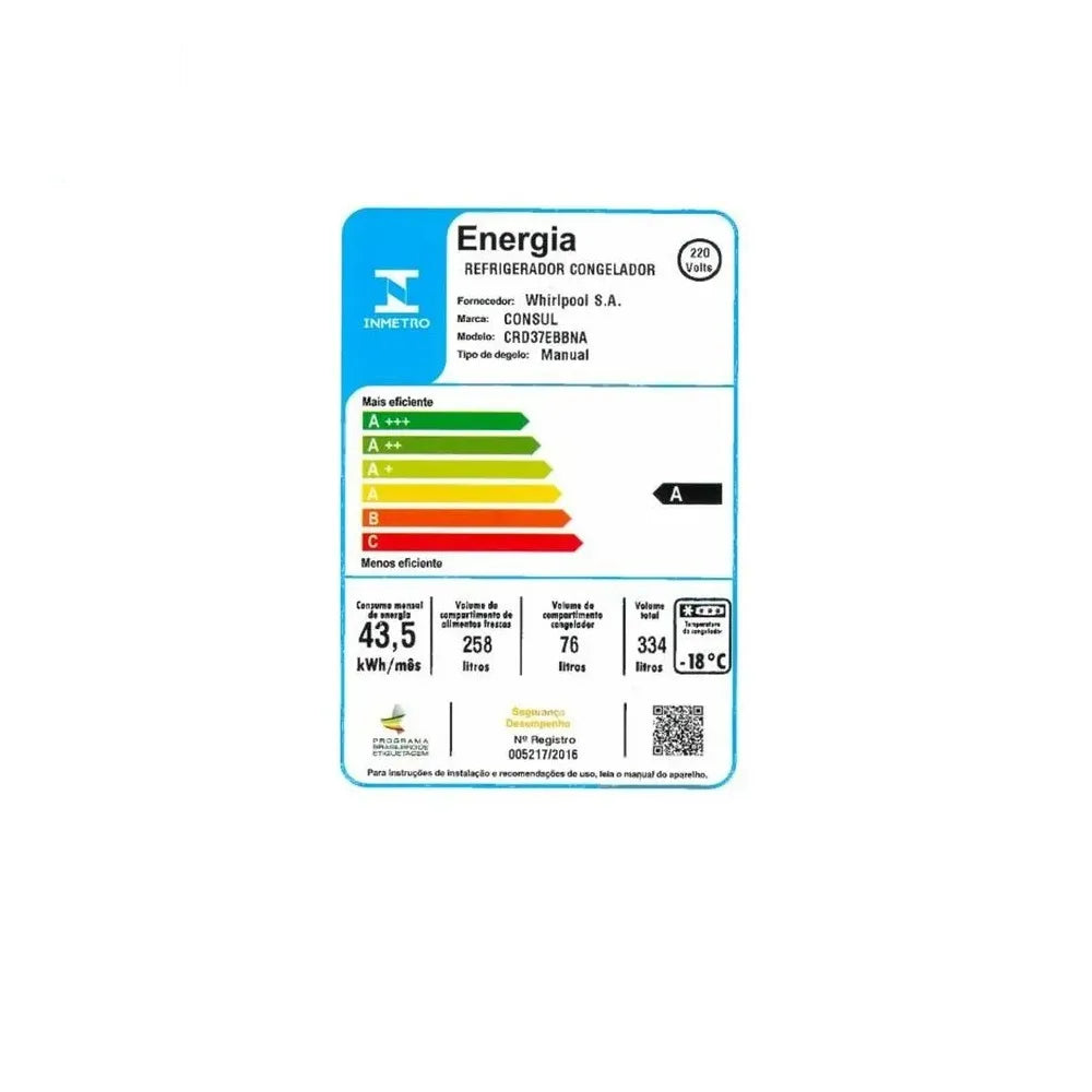 Refrigerador Consul Duplex 334 Litros Branco CRD37EBBNA – 220 Volts
