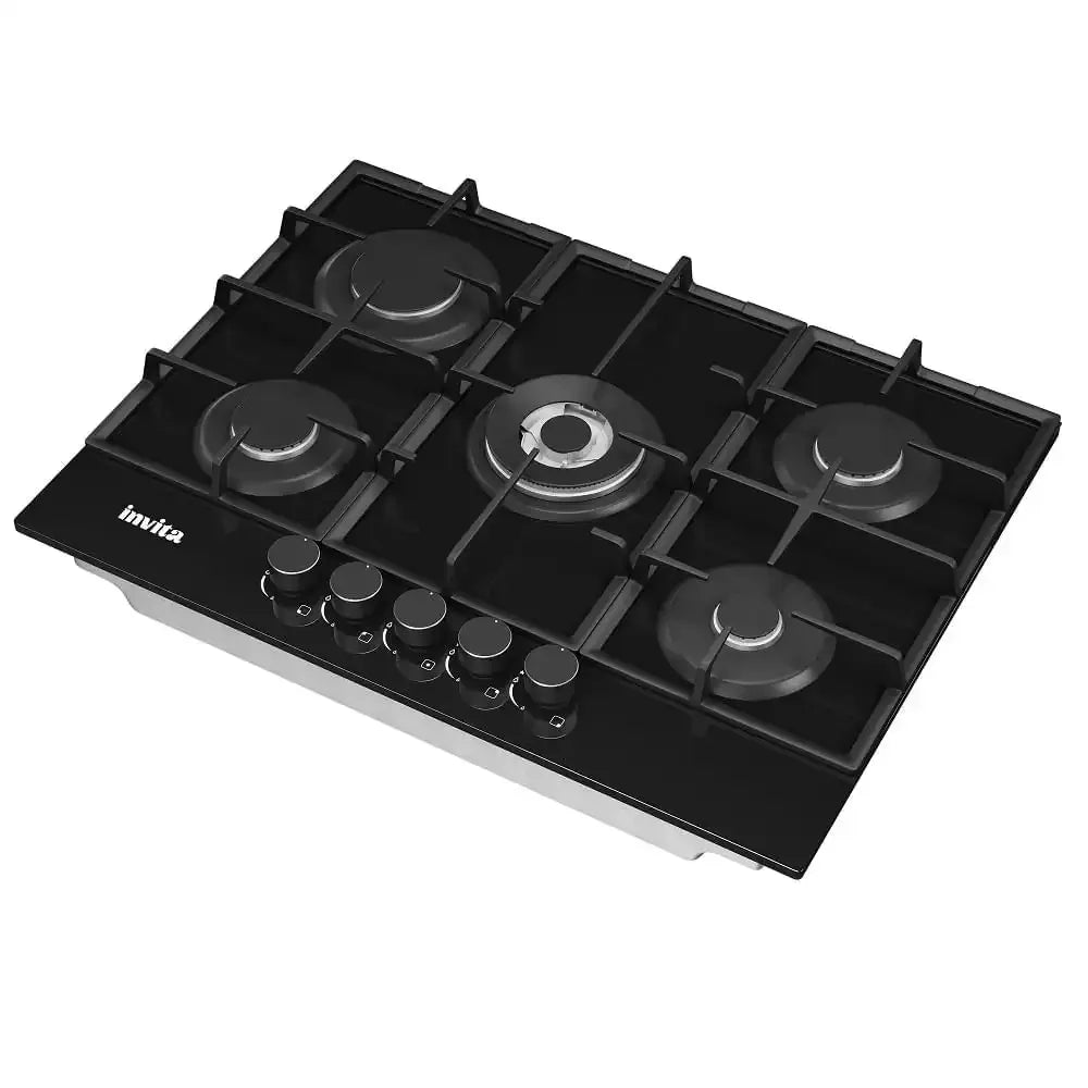 Cooktop a Gás Invita 5 Bocas 70cm Preto - Bivolt
